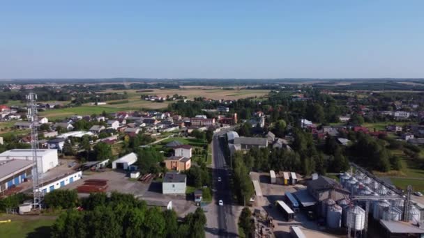 Χωριό Kamyk Γυρίστηκε Από Ψηλά Πολωνία — Αρχείο Βίντεο