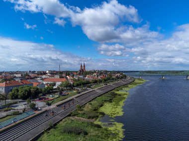 View of the old town in the city of Wloclawek, Poland.