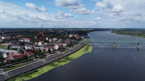 Вид Старый Город Городе Влоцлавек Польша — стоковое видео