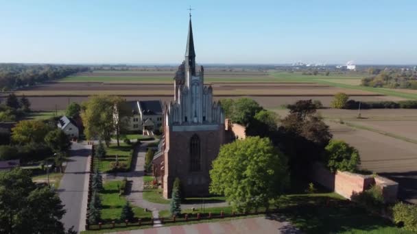 Polonya Nın Swiecie Kentindeki Ortaçağ Tarihi Kilisesi — Stok video