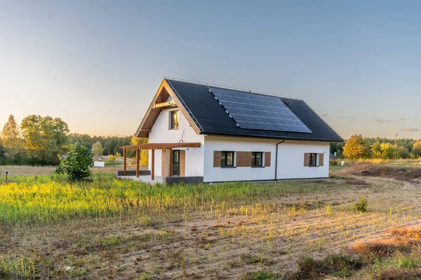 Single Family House Last Stage Construction Finishing Stock Image