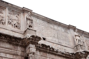 Roma, İtalya 'da, Konstantin Kemeri heykel dekorasyonunun tavan arası ayrıntıları..