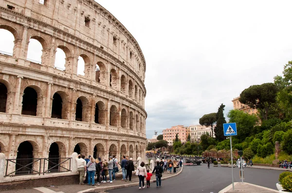 Rome Italië Mei 2018 Colosseum Amfitheater Exterieur Structuur Beroemde Toeristische — Stockfoto