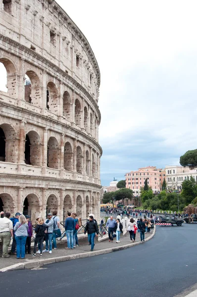 Rome Italië Mei 2018 Colosseum Amfitheater Exterieur Structuur Beroemde Toeristische — Stockfoto