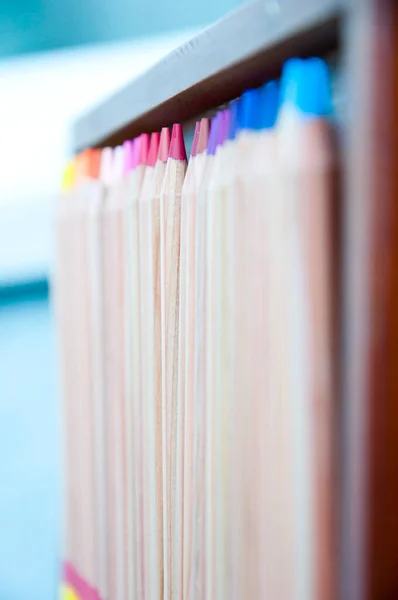 Fenceract Selective Focus Fenceract Colorful Pencils Fenceract — Stock Photo, Image