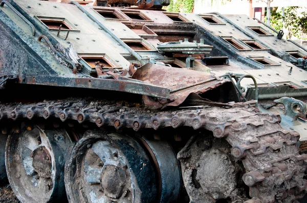 destroyed russian military equipment during war against ukraine. ruin.