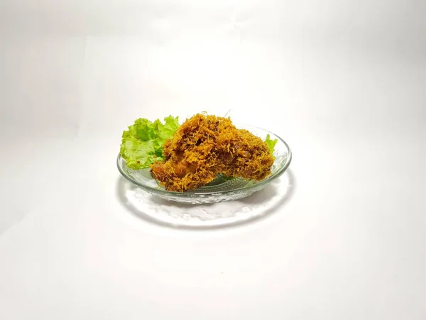 Fried Chicken Green Vegetables Plate — ストック写真