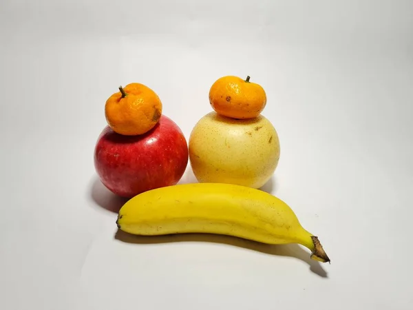 Una Colección Frutas Sobre Fondo Blanco — Foto de Stock