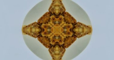 Güzel doku kaleydoskopik tasarım, soyut kaleydoskop arkaplan, eşsiz kaleydoskop animasyonu.