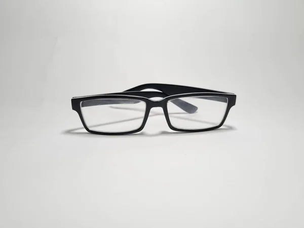 Γυαλιά Ανάγνωσης Μαύρο Πλαίσιο Λευκό Φόντο — Φωτογραφία Αρχείου