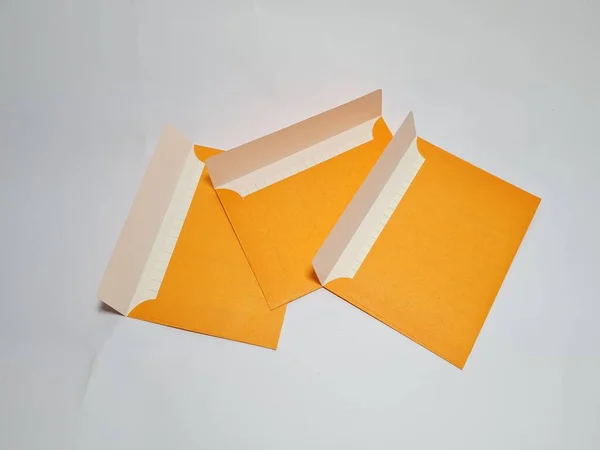 Envelope Yellow White Background —  Fotos de Stock