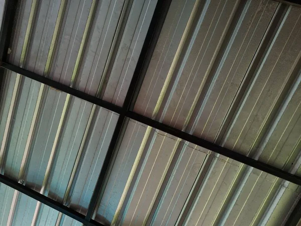 Roof Background Made Iron Zinc Combined Black Iron Bars — Stock Photo, Image