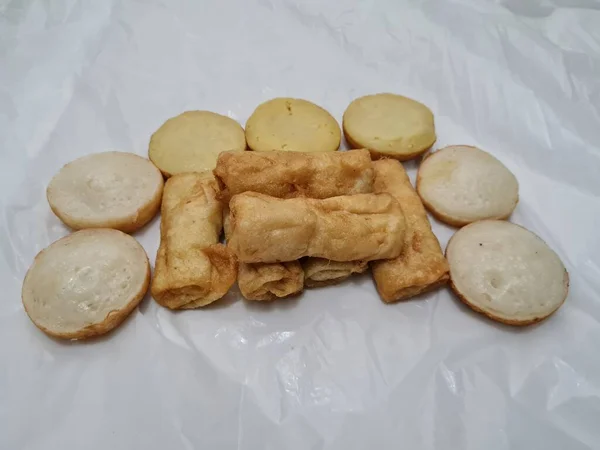 Snacks Indonesia Mud Cakes Chicken Stuffed Risoles Apem Cakes — Zdjęcie stockowe
