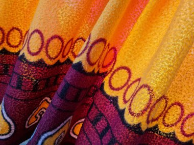 Sarı battaniye desenli soyut kumaş arkaplan ve diğer renk kombinasyonları