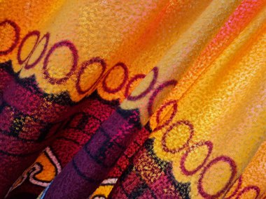 Sarı battaniye desenli soyut kumaş arkaplan ve diğer renk kombinasyonları