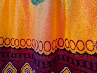 Sarı battaniye desenli soyut kumaş arkaplan ve diğer renk kombinasyonları