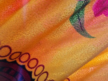 Sarı battaniye desenli soyut kumaş arkaplan ve diğer renk kombinasyonları