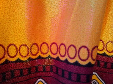 Sarı battaniye desenli soyut kumaş arkaplan ve diğer renk kombinasyonları