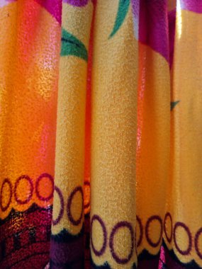 Sarı battaniye desenli soyut kumaş arkaplan ve diğer renk kombinasyonları