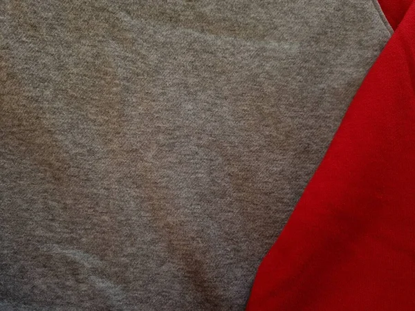 Фонова Фотографія Абстрактного Тканини Текстурованого Сірого Одягу Поєднанні Червоним — стокове фото