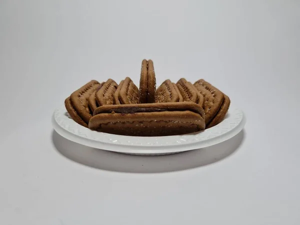 Snacks Feitos Farinha Outros Ingredientes Que Têm Sabor Chocolate São — Fotografia de Stock