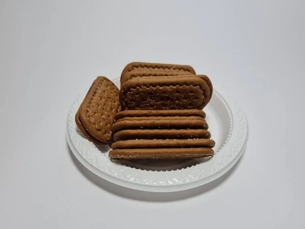Закуски Муки Других Ингредиентов Которые Имеют Шоколадный Вкус Называются Печенье — стоковое фото