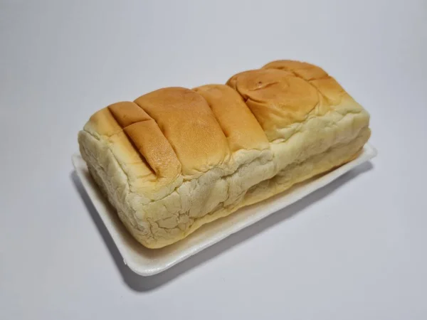 Pan Con Sabor Chocolate Que Puede Romperse Mano Recipiente Blanco — Foto de Stock