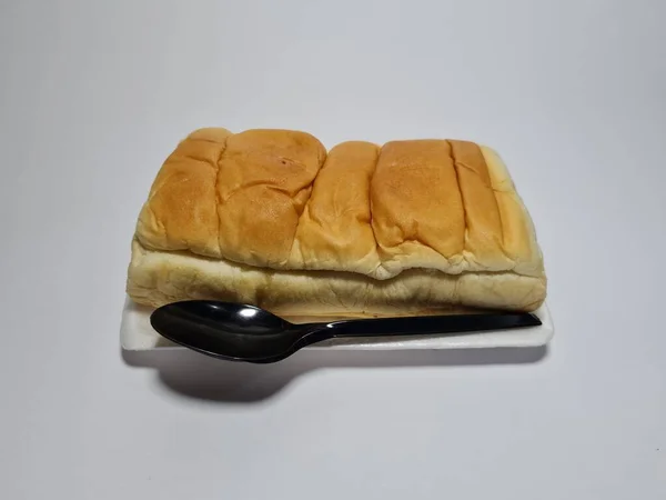 Chocolate Flavored Bread Can Torn Hand White Container — Fotografia de Stock