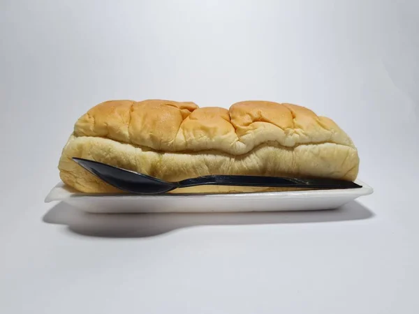 Chocolate Flavored Bread Can Torn Hand White Container — ストック写真
