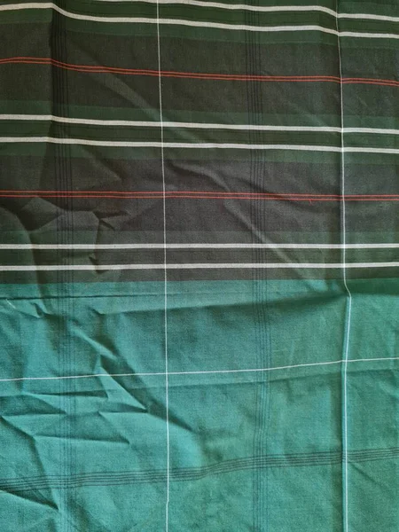 Fond Abstrait Avec Sarong Vert Texturé Avec Une Combinaison Lignes — Photo