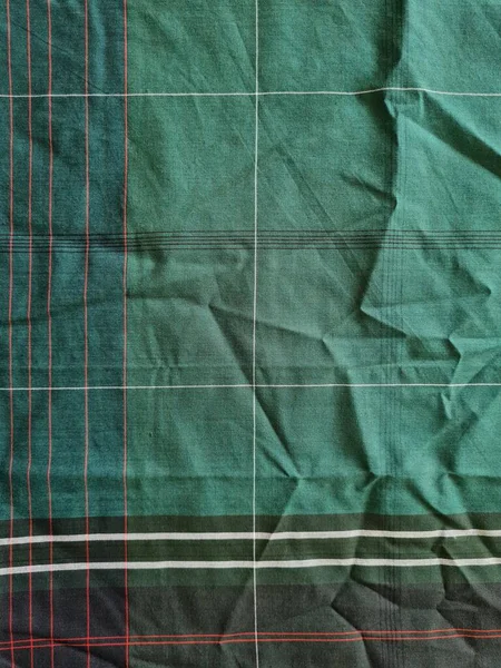 Fundo Abstrato Com Sarong Verde Texturizado Com Uma Combinação Linhas — Fotografia de Stock