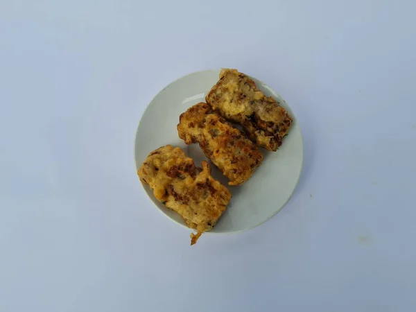 Fried Snacks Made Soybeans Wheat Flour Name Tempe Menjes — Stok fotoğraf