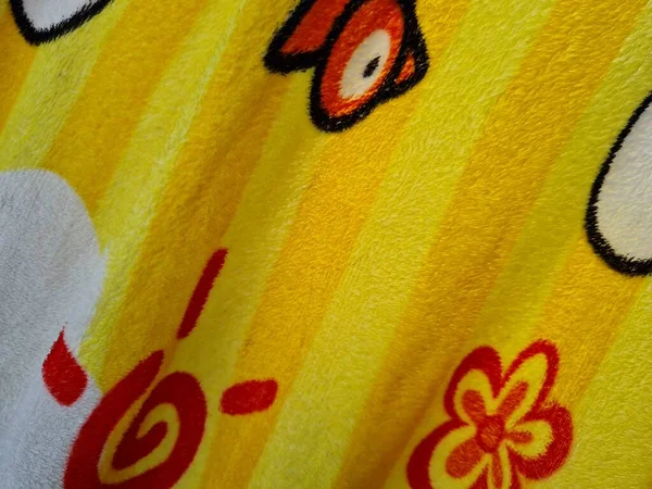Абстрактний Жовтий Ковдру Текстурований Фон Поєднанням Барвистих Картин — стокове фото