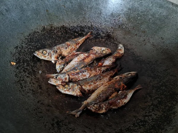 Sea Fish Fried Pan Six Spices — Stok fotoğraf