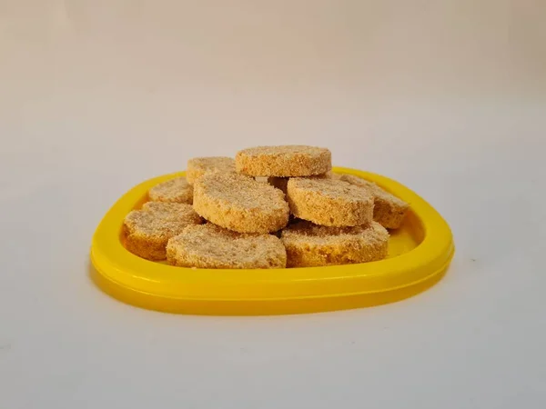Γλυκό Κέικ Σάγου Από Αλεύρι Ζάχαρης Και Άλλα Συστατικά Κίτρινο — Φωτογραφία Αρχείου