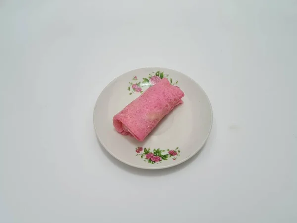 Red Pancake Isolated White — Stock fotografie