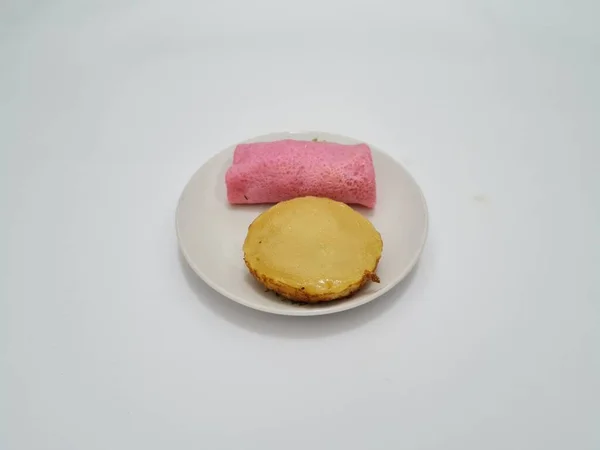 Red Pancake Mud Cake Isolated White — Fotografia de Stock