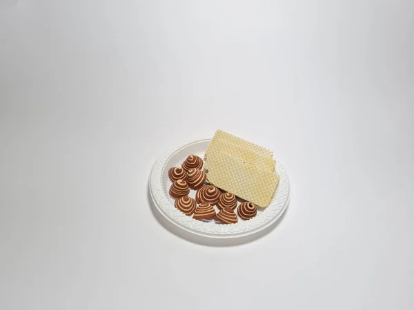 Шоколадні Вафельні Закуски Міні Вуха Слона Контейнері — стокове фото
