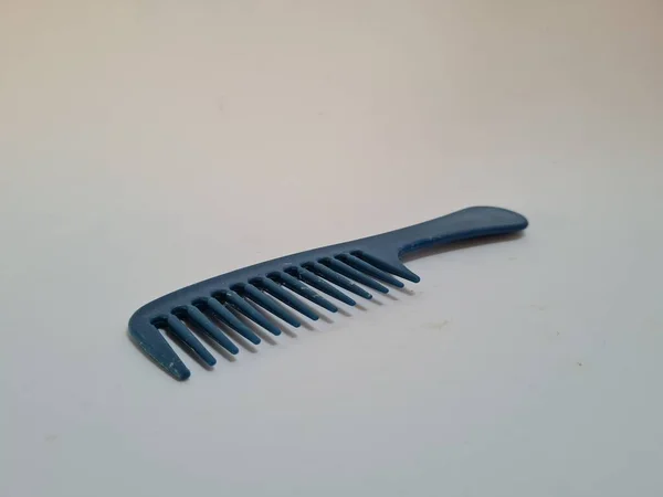 Blue Plastic Hair Comb White Background — Stock Photo, Image
