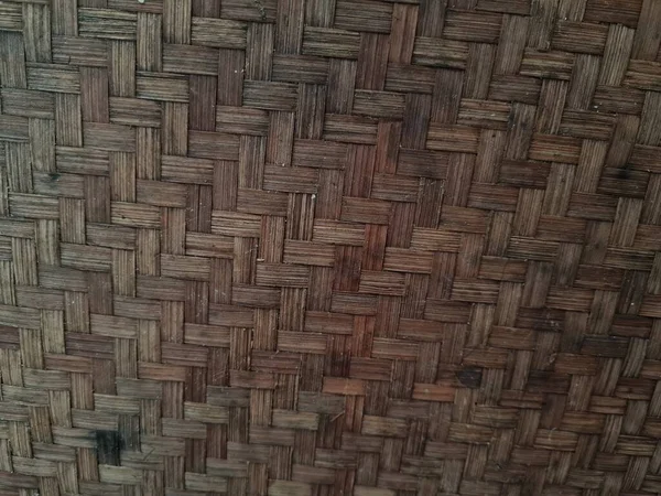 Fundo Parede Edifício Feito Bambu Texturizado Marrom — Fotografia de Stock