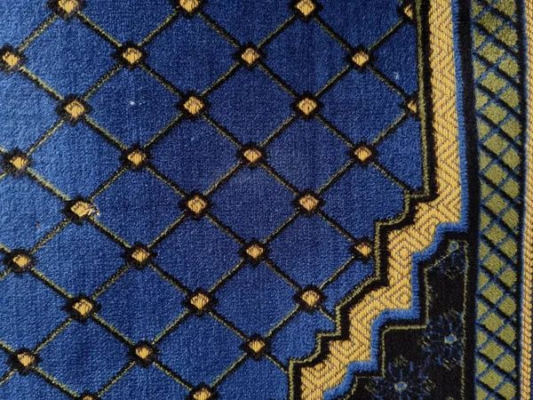 Abstract Background Textured Prayer Rug Praying Muslims Blue Combination Ornaments — Foto de Stock