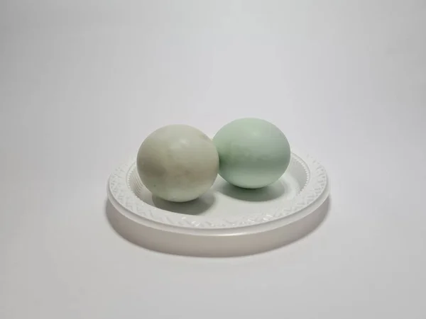 Blue Salted Boiled Duck Egg — Photo