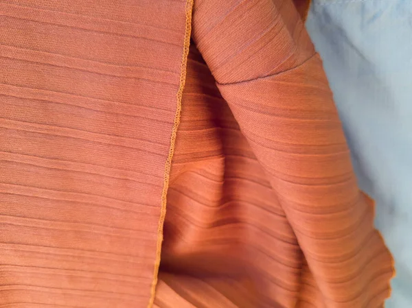 Absztrakt Szövet Texturált Háttér Narancs Kombinálva Világoskék — Stock Fotó