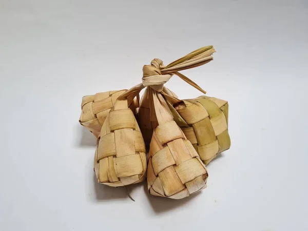Jídlo Indonésie Zvané Ketupat Které Vyrábí Rýže Která Dává Kokosových — Stock fotografie