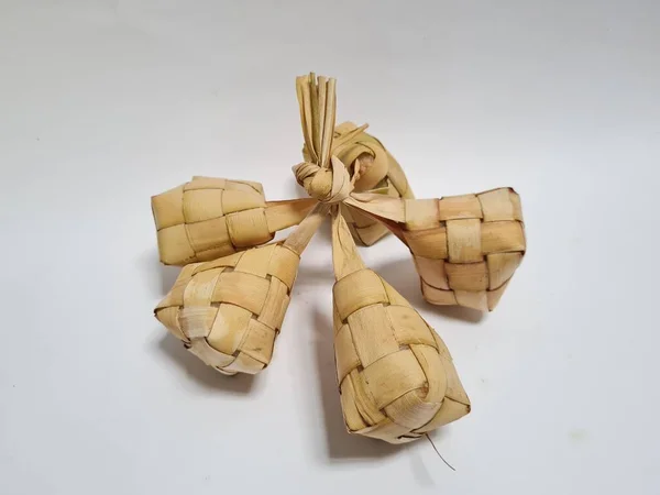 Food Indonesia Called Ketupat Which Made Rice Put Coconut Leaves —  Fotos de Stock