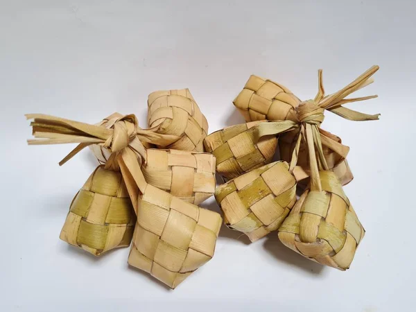 Food Indonesia Called Ketupat Which Made Rice Put Coconut Leaves — Stock fotografie