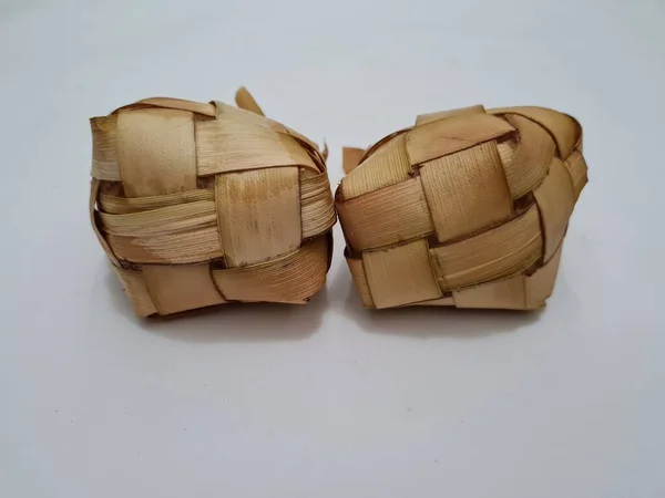Food Indonesia Called Ketupat Which Made Rice Put Coconut Leaves — стоковое фото
