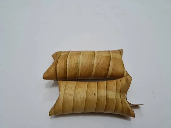 Food Indonesia Called Lepet Made Coconut Glutinous Rice Wrapped Coconut — Stok Foto