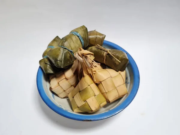 Alimentos Indonésia Chamado Ketupat Lepet Recipiente — Fotografia de Stock