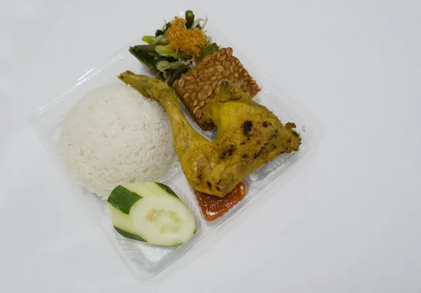 Food Indonesia Namely Nasi Urap Urap Which Contains White Rice — Stok Foto